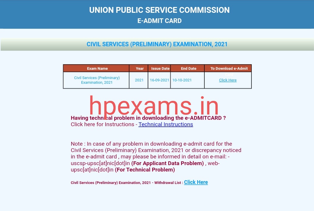 Upsc Cse Admit Card Hpexams In Hot Sex Picture