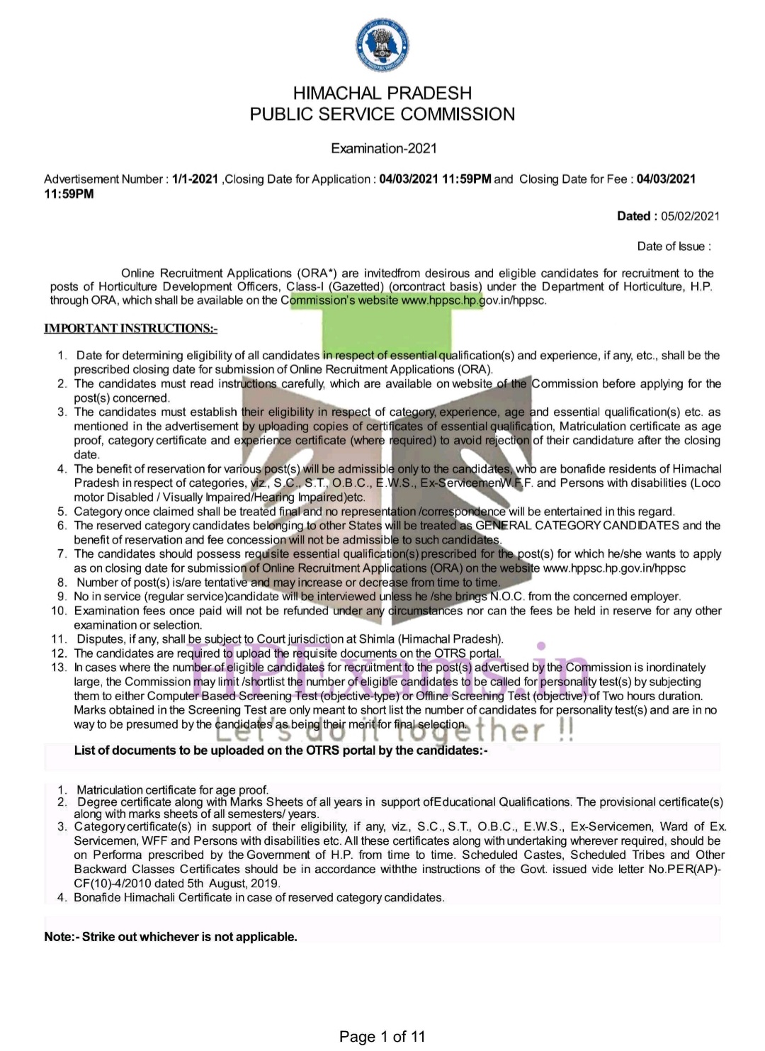 HPPSC Horticulture Development Officer Recruitment Notification ...